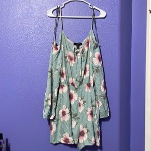 NWT Forever21 green and pink romper
